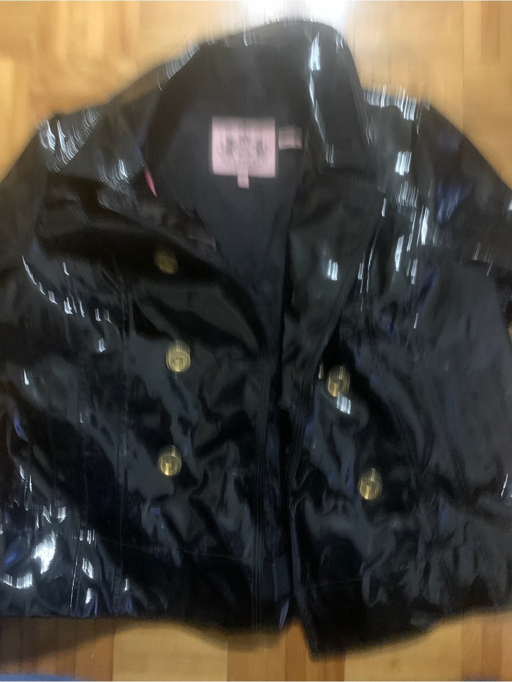 Juicy couture Shiny Black Double-Breasted Peacoat - Picture 5 of 5